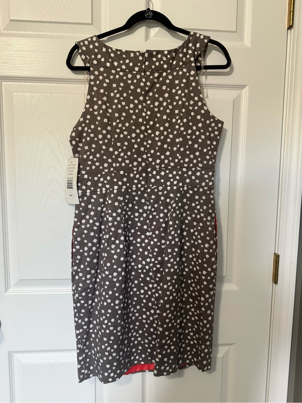 Robbie Bee NWT Vintage Y2K Gray and White Polka Dot Sleeveless Dress- 10 - Picture 7 of 7